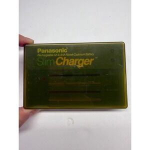Panasonic Slim Charger BQ-34C Vintage Ni-Cd Battery Charger AA AAA Green Cover